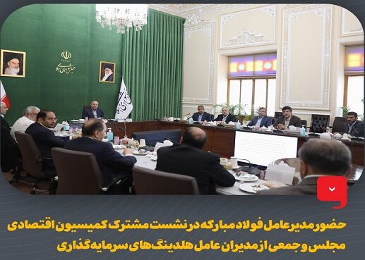 حضور مدیرعامل فولاد مبارکه در نشست مشترک کمیسیون اقتصادی مجلس و جمعی از مدیران عامل هلدینگهای سرمایهگذاری