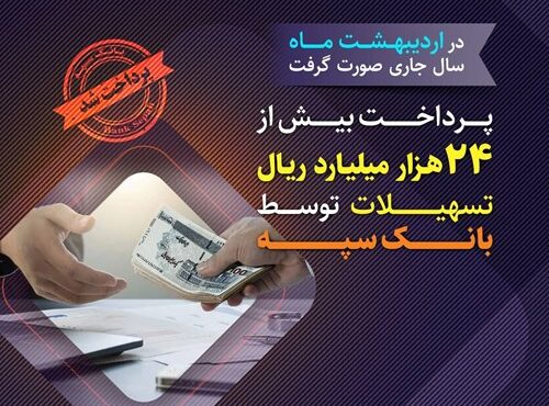 پرداخت بیش از ۲۴ هزار میلیارد ریال تسهیلات توسط بانک سپه