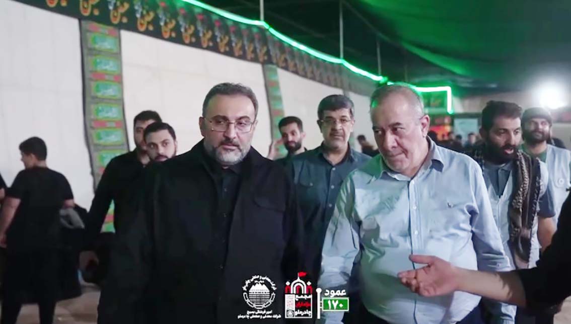 بازدید مهندس طاهرزاده و دکتر صلاحی از موکب شرکت معدنی و صنعتی چادرملو در عمود ۱۷۰ مسیر مشایه (نجف-کربلا)