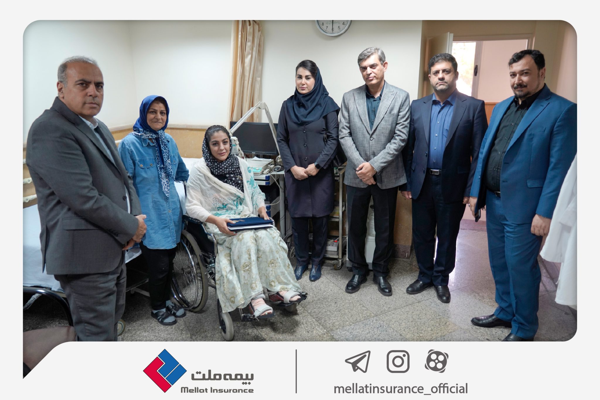 عیادت مدیران بیمه ملت از نماینده سانحه‌دیده شرکت