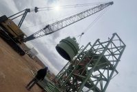 استقرار تجهیز Top Gas Scrubber در سازه کوره پروژه/ احیاء اقلید توسط صنایع ساخت ایکا