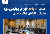 برگزاری چهارمین دوره اهدای خون در مجتمع فولاد خراسان