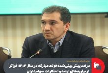 درآمد پیشبینیشده فولاد مبارکه در سال ۱۴۰۴؛ فراتر از برآوردهای اولیه و انتظارات سهامداران