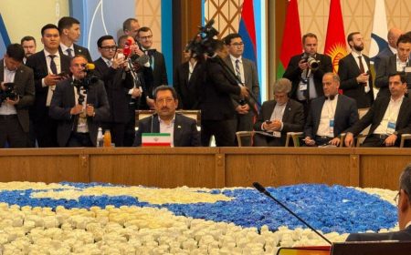 قرائت متن سخنرانی رئیس جمهور ایران توسط وزیر صمت کشورمان در اجلاس سران اقتصادی اوراسیا