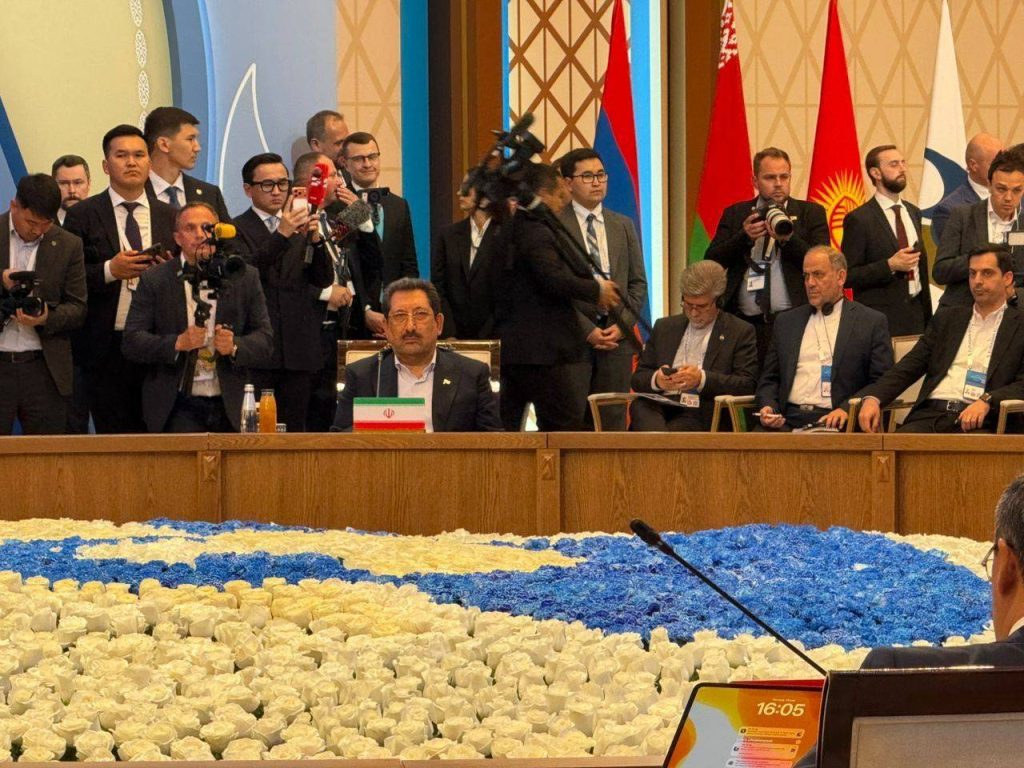 قرائت متن سخنرانی رئیس جمهور ایران توسط وزیر صمت کشورمان در اجلاس سران اقتصادی اوراسیا