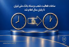 ساعات فعالیت شعب و ستاد بانک ملی ایران اعلام شد