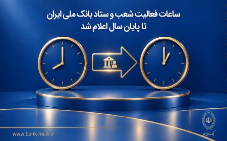 ساعات فعالیت شعب و ستاد بانک ملی ایران اعلام شد